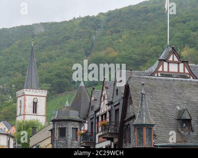 il fiume reno vicino a bingen in germania Foto Stock