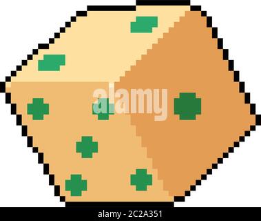 vettore pixel art dice roll cartoon isolato Illustrazione Vettoriale