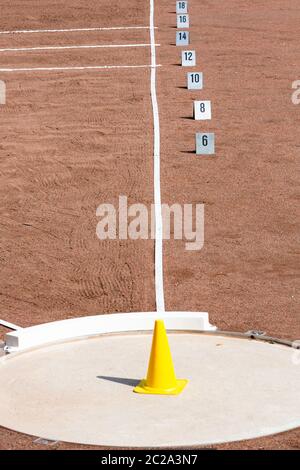 shot (shot): area di messa con linee e numeri per la larghezza Foto Stock