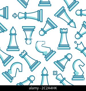 Scacchi modello senza giunture. Texture con pezzi a scacchi. Illustrazione Vettoriale