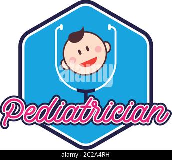 logo pediatra per medico o clinica, illustrazione vettoriale Illustrazione Vettoriale