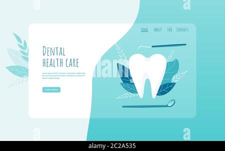 Clinica dentale background. Consulenza online assicurazione dentale. Internet Ricerca Specialista medico Tooth mobile Illustrazione Vettoriale