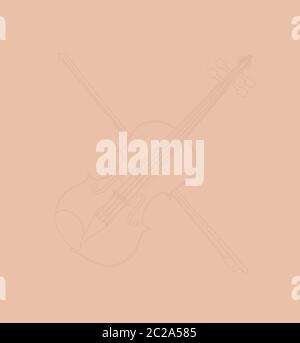 Un tipico violino e archetto isolate su uno sfondo chiaro Foto Stock