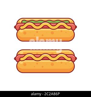 Concetto di icona Hotdog. Illustrazione del vettore fast food Illustrazione Vettoriale