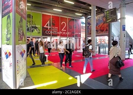 Pavillion's interior of the International calzaturificio fair, MICAM, Foto Stock