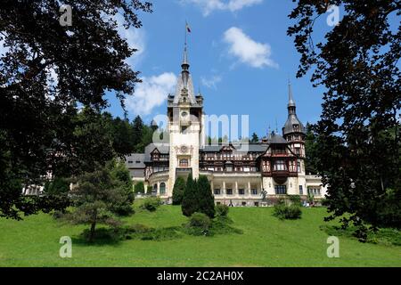 SchloÃŸ Peles a Sinaia Foto Stock