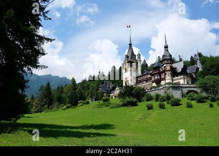 SchloÃŸ Peles a Sinaia Foto Stock