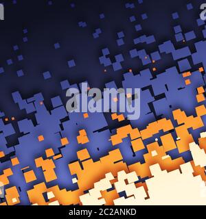 astratto blu arancio piastrelle sfondo Foto Stock