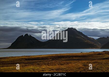 Vestrahorn montagna in Islanda Foto Stock