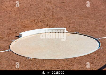 dettaglio dell'area di messa dello scatto nello stadio con spazio per la copia Foto Stock