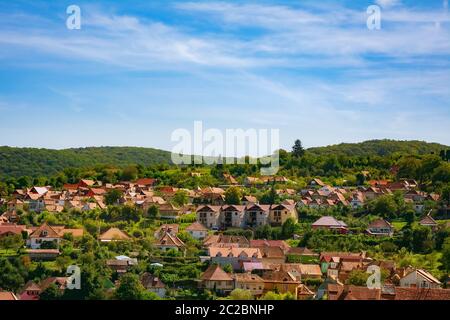 Vista sulla città di Sighisoara Foto Stock