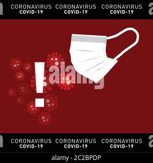 Vettore dei microbi del coronavirus che simboleggia l'epidemia di Coronavirus Illustrazione Vettoriale