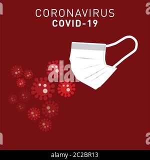Vettore dei microbi del coronavirus che simboleggia l'epidemia di Coronavirus Illustrazione Vettoriale