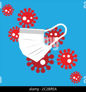 Vettore dei microbi del coronavirus che simboleggia l'epidemia di Coronavirus Illustrazione Vettoriale