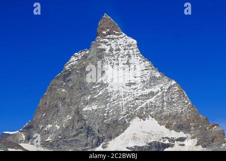 Monte Cervino. L'altezza della vetta è di 4478 metri. Vista dalla città svizzera di Zermatt su una su Foto Stock