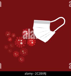 Vettore dei microbi del coronavirus che simboleggia l'epidemia di Coronavirus Illustrazione Vettoriale