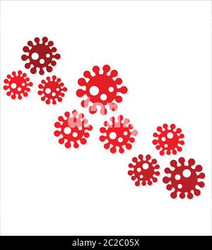 Vettore dei microbi del coronavirus che simboleggia l'epidemia di Coronavirus Illustrazione Vettoriale