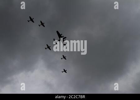 Un volo a Londra durante il Queens Jubilee Foto Stock