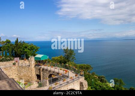 Agropoli, perla del Cilento, vista del castello medievale Foto Stock