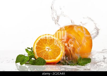 Pompelmo, arancia e menta Foto Stock