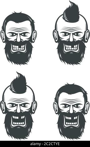 Il volto malvagio di un uomo sopportato Illustrazione Vettoriale