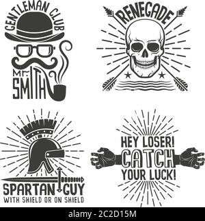 4 logo retrò hipster Illustrazione Vettoriale