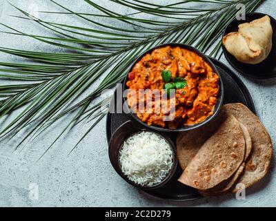 Cucina indiana e piatti indiani, spazio fotocopie Foto Stock