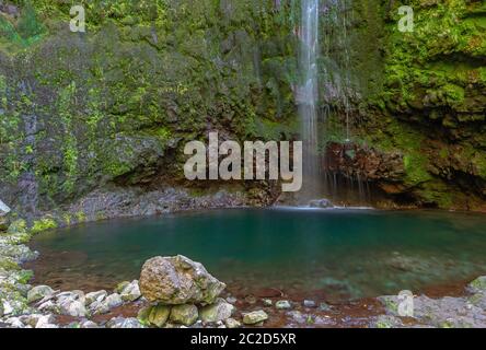 Cascata a Caldeirao Verde, Madeira, Portogallo Foto Stock