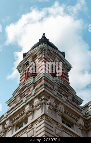 New York City / USA - AGOSTO 22 2018: Dettagli dell'edificio del Museo Nazionale dell'immigrazione di Ellis Island Foto Stock