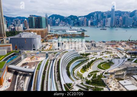 West Kowloon, Hong Kong 10 maggio 2019: Vista dall'alto della stazione di kowloon ovest Foto Stock
