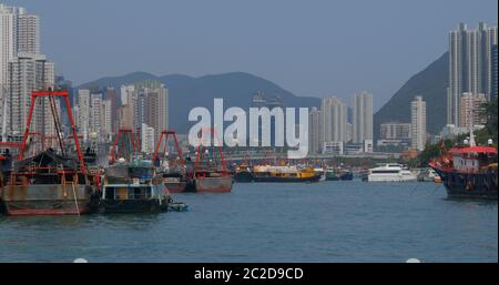 Aberdeen, Hong Kong 12 maggio 2019: Porto di pescatori di Hong Kong Foto Stock