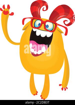 Occhiali da mostro Cartoon Smart. Illustrazione vettoriale isolata Illustrazione Vettoriale