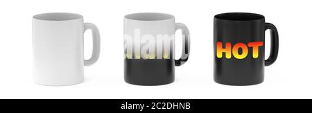 Rendering 3D su sfondo bianco thermoreactive Mug Foto Stock