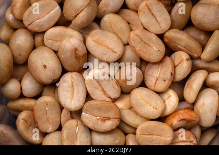 Caffè biologico non tostato - caffè arabica - texture artesanale Foto Stock