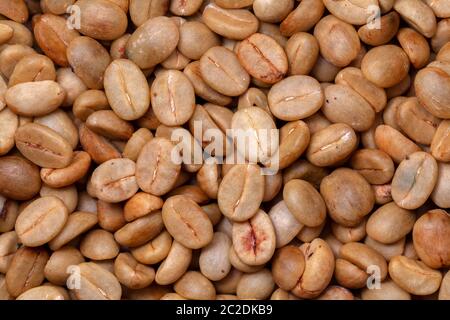 Caffè biologico non tostato - caffè arabica - texture artesanale Foto Stock