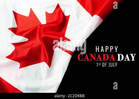 Happy Canada Day con sfondo bandiera Canada Foto Stock