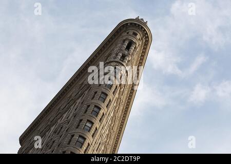 Architettura primo piano del Flatiron Building nel pomeriggio a New York City Foto Stock