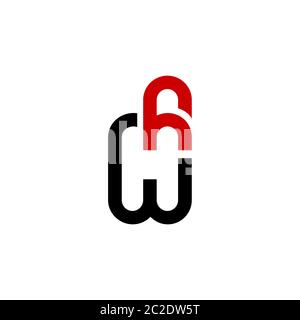 Modello di logo grafico ha o AH con lettera iniziale, concetto di design della linea, logo aziendale Abstract, isolato su sfondo bianco. Illustrazione Vettoriale