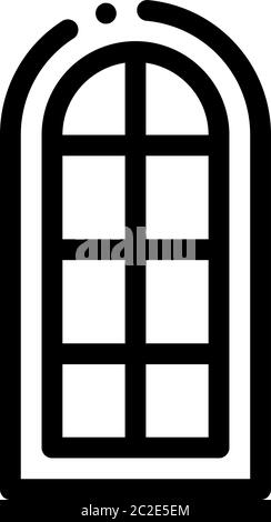 finestra ad arco composta da icone quadrate con un'illustrazione vettoriale Illustrazione Vettoriale