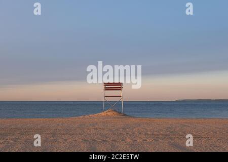 Alba sulla spiaggia di Coney Island New York City Foto Stock