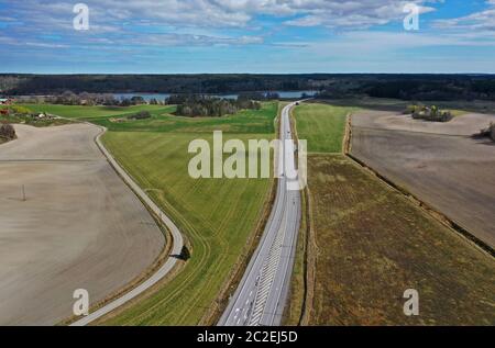 Ringarum, Svezia 20200424 deserta al ristorante della strada a E22: An Ringarum. La rotta europea E22 è una delle rotte europee più lunghe. Foto Gippe Gustafsson Foto Stock