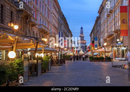 Via Dante, Milano, Italia Foto Stock