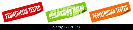 adesivo testato da pediatra. segno isolato quadrato testato da pediatra. etichetta testata pediatra Illustrazione Vettoriale