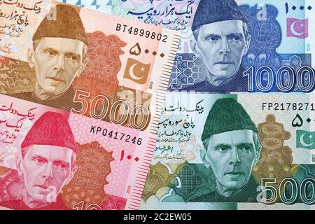 Pakistano Rupee uno sfondo Foto Stock