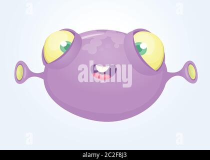 Felice illustrazione mostro cartoon Illustrazione Vettoriale