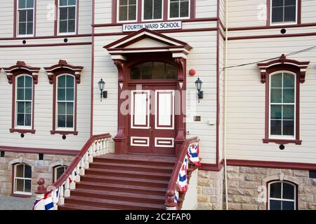 Il museo della scuola di Fourth Ward a Virginia City, Nevada, USA Foto Stock