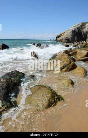 Cote Sauvage Quiberon, Brittany Foto Stock