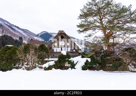 Villaggi storici di Shirakawa-go a Gifu, Giappone Foto Stock