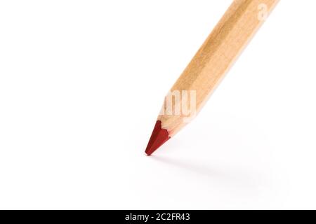 colore matita di legno isolata su sfondo bianco. colore naturale. Arte e utensili hobby Foto Stock