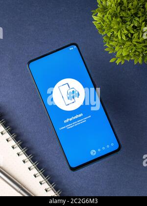 Assam, india - 23 maggio 2020 : Mparivahan app per l'autorità indiana dei trasporti. Foto Stock